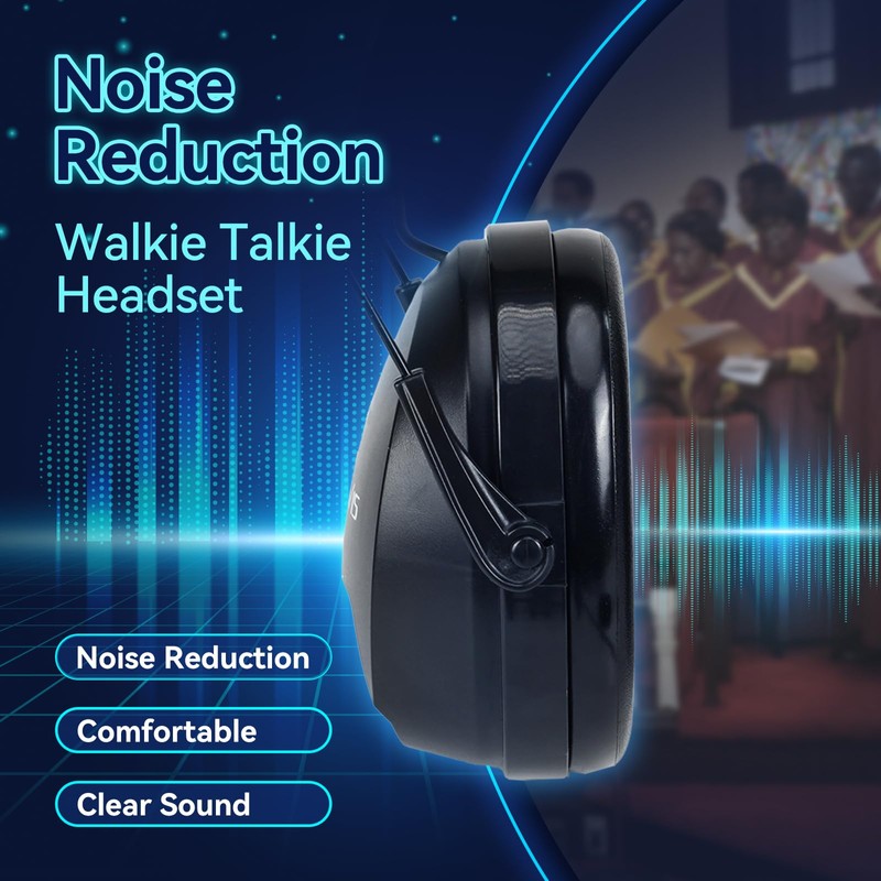 Retevis EHK012 Foldable Two Way Radio Headset with Mic,Noise Reduction,Volume