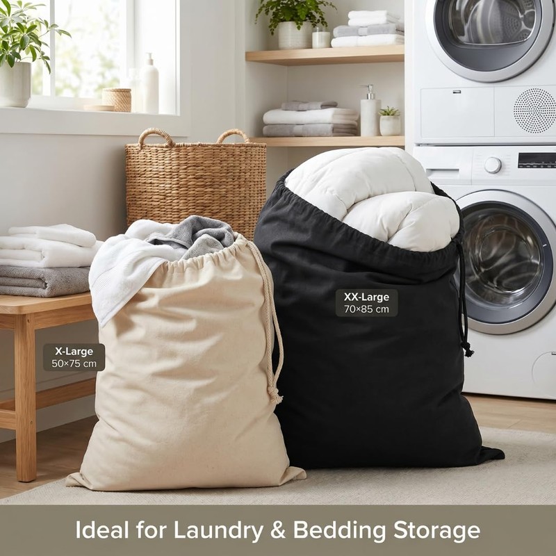 IMFAA Sack Drawstring Cotton Canvas Bags – Reusable, Eco-Friendly Storage