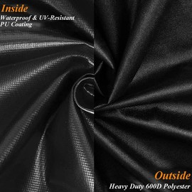 HOMEYA Firewood Log Hoop Cover 40 Inch, Outdoor Heavy Duty 600D Oxford Waterproof Weather Resistant Patio Ring Log Rack Cover, with Double-Ended Zipper Running Through, Round Wood Pile Holder Storage