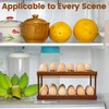 Sishynio Wooden Double Layer Egg Holder - Farmhouse Kitchen Acacia
