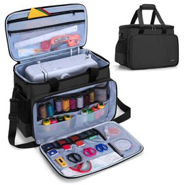 LUXJA Sewing Machine Carrying Bag with Removable Padding Pad, Tote Bag for Sewing Machine and Extra Sewing Accessories, Black