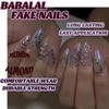 BABALAL Press on Nails Medium Almond Fake Nails Purple Blush