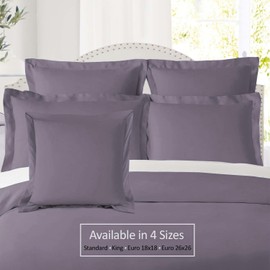 Nestl Soft Pillow Shams Set of 2 - Double Brushed Microfiber Pillow Covers - Hotel Style Premium Bed Pillow Cases, with 1.5” Decorative Flange, Queen 20"x30" - Dusty Purple