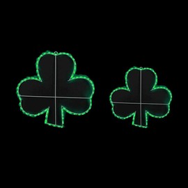 Novelty Lights 24" Green LED Shamrock Rope Light Motif Sculpture, St. Patrick's Day Decoration