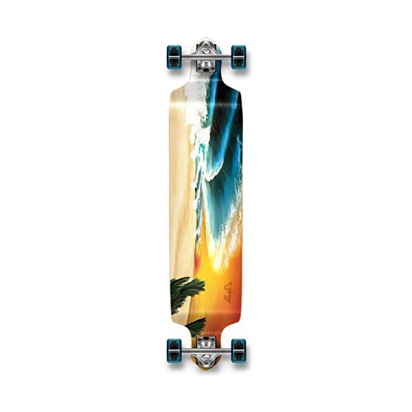 Yocaher Professional Speed Drop Down Complete Longboard Skateboard (Beach)