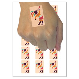 Southwestern Style Tribal Kokopelli Fertility Deity God Temporary Tattoo Water Resistant Fake Body Art Set Collection - 15 2" Tattoos (1 Sheet)