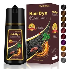Fedulili Instant Red Wine Hair Dye - 3 In 1 Root Touch Up, Natural Plant Burgundy Color for Treated Hair, At-Home Dye Kit 500ml