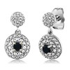 Gem Stone King Black Onyx and White Diamond Dangle Earrings