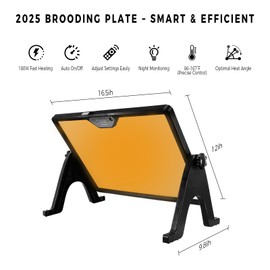 16" x 12" Chick Brooder Heating Plate with Anti Stand Cone, Brooder Heater for Chicks with Adjustable Heights