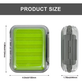 Aventik Silicone Fly Fishing Box Jig Box Waterproof Streamer flies Case Double Sided Clear Lid Storage Lure Case Saltwater Freshwater (SA:4.96x4x1.76inch)