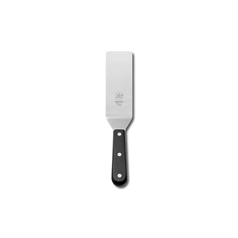 Slim Flexible Stainless Steel Spatula with Tecnopolymer Handle, Black, Triple