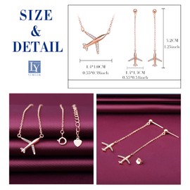 Yumilok Women's Jewellery Set Aeroplane Pendant Necklace and Earrings Set Zirconia Jewellery for Women 925 Sterling Silver, Sterling Silver Sterling Silver Zirconia, Cubic Zirconia