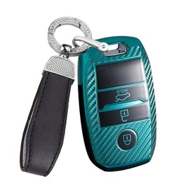 ontto TPU Car Key fob Cover case Fit for Kia Rio Sorento Cerato Forte K2 K4 Stonic Carnival NIRO Picanto Elantra Verna Sportage Remote Key Shell Key Holder Bag Keychain Keyring Accessories Green