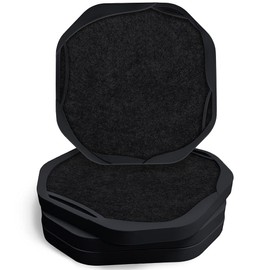 UMIRRO Black Drink Coasters for Tabletop Protection, Cool Large Absorbent Modern Coasters Prevent Home Office, Kitchen, Outdoor Furniture Damage, Cup Mat for Coffee Table, 4 Pack