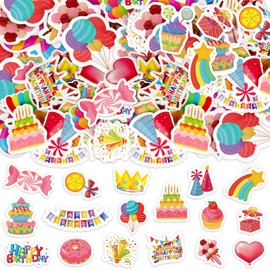 300Pcs Happy Birthday Foam Stickers, Cute Colorful Birthday Stickers Self Adhesive Sticker for Home Office School Classroom DIY Art Craft Birthdays Party Decorations Supplies