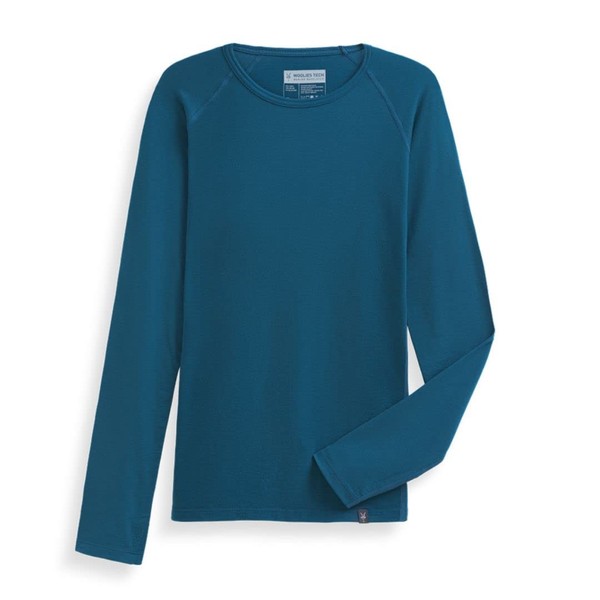 IBEX Men's Merino Woolies Tech Long Sleeve Crew, Deep Ocean,