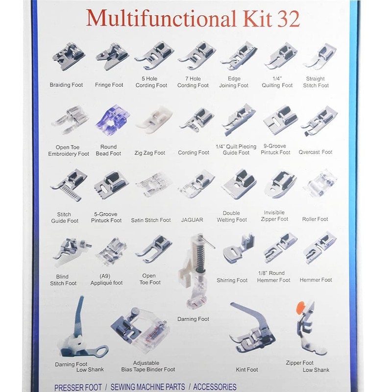 BGTXINGI 32PCS Multifunctional Sewing Presser Feet Set - Spare Parts