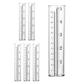 Giantree 6 Pcs Plastic Rain Gauge Replacement Tube, 5" Capacity Rain Gauge Plastic Replacement Tubes for Yard Garden Outdoor Home Agriculture Meteorological Statistics