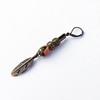 Bronze and Leather Native American Feather Men Earring - Single