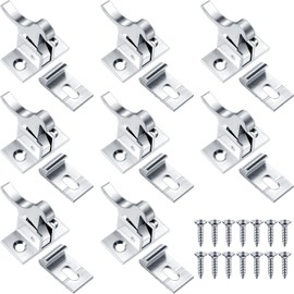 Lounsweer 8 Pcs Brass Heavy Duty Cabinet Door Latch Cabinet Closets Door Elbow Latch Cabinet Latch with Mounting Screws Hardware for Bedroom Bathroom Window Catch