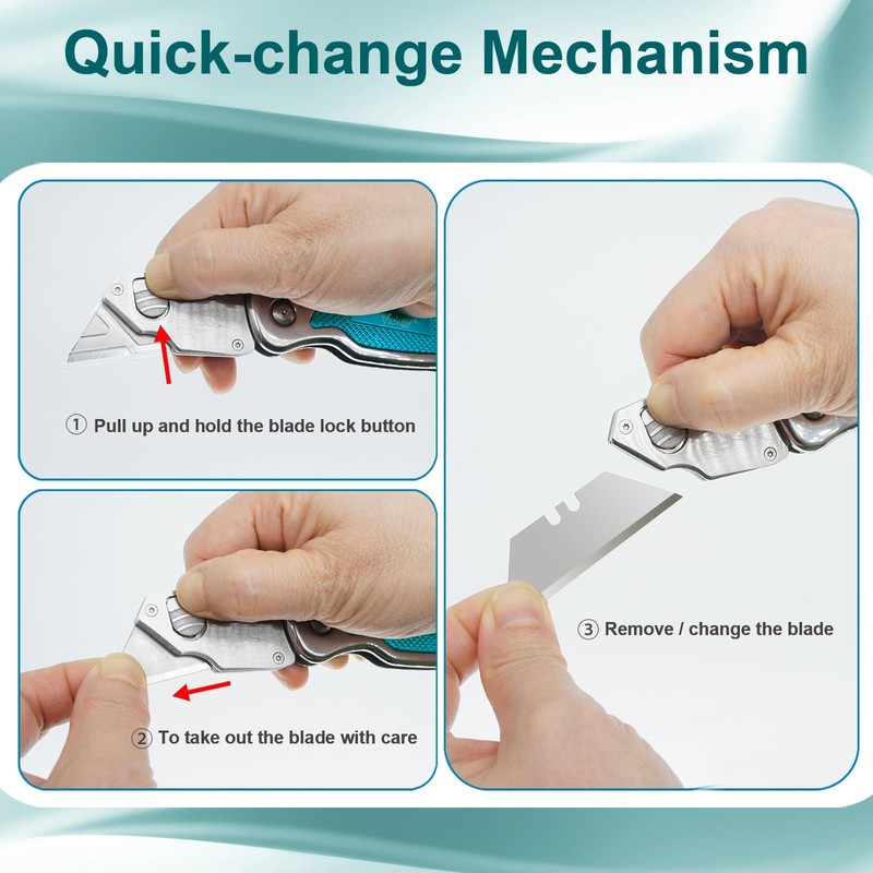 Vickay Box Cutter, Utility Knife with Belt Clip, Stainless Steel