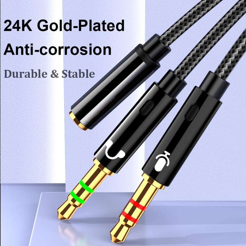 Warmstor 2-Pack Headphone Splitter for Computer 3.5mm Female to 2