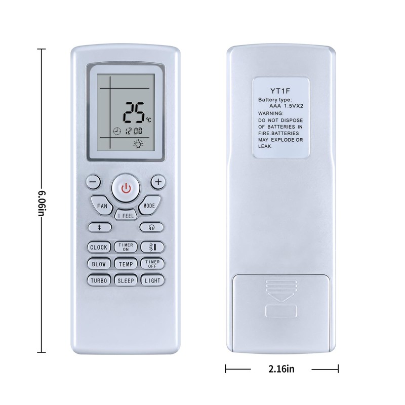 YT1F New AC Universal Remote Control for Gree Airlux Trane