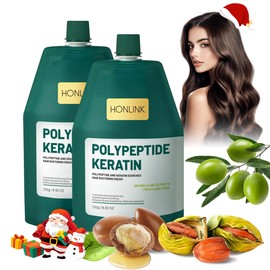 HONLINK Keratin Hair Mask 2 Pack, Peptide Deep Conditioner Treatment for Damaged Dry Color Treated Hair, Intensive Repair Mask for Frizzy Heat Damaged Hair with Argan Oil & Amino Acids