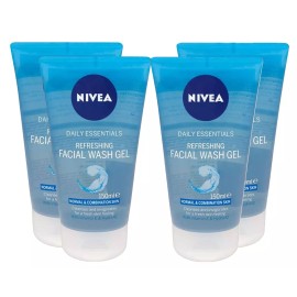 NIVEA Beiersdorf Nivea Daily Essentials Refreshing Facial Wash Gel 5.07 Oz Set of 4