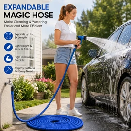 25ft Expandable Garden Hose Pipe with Adjustable Nozzle for Car Wash and Gardening