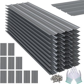 Noliven 10 Pack Corrugated Metal Roofing Panels, 6.1 ft