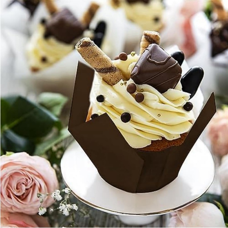 HIDOSNG Tulip Cupcake Liners, 200pcs Baking Paper Cups, Cupcake Muffin