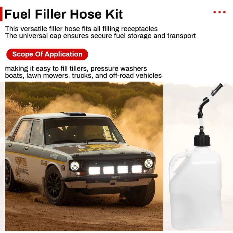 Racing Fuel Jug Hose & Cap 5.5 Gallon Gas Can