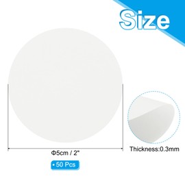 PATIKIL 2inch Circle Card Stock, 50Pcs Round Shape Cutouts Paper Thick Cardstock Coaster for DIY Craft Projects Classroom Bulletin Board Decor, White