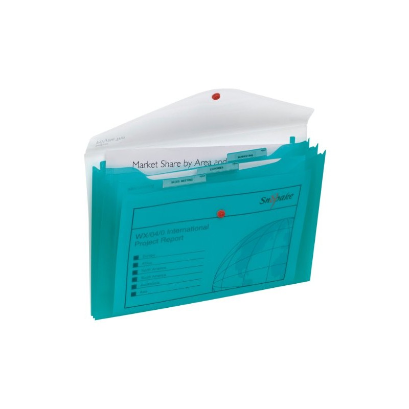 Snopake Foolscap Polyfile Trio [Pack of 5] 3-Part Popper Wallet