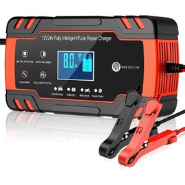 KEPEAK Car Battery Charger 12V/24V Smart Automatic Intelligent Pulse Repair Maintainer