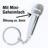 Keyring Microphone Retro Metal with Small Secret Compartment, silver