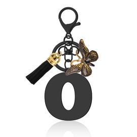 Vadaka Alphabet Initial Letter Keychain Initial Letter Keyring Tassel Pendant Keyring Keychain Key Ring for Women Men Key chain for Wallet Purses Letter Stainless Steel Keyring A-Z Letter Keychain