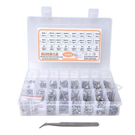 580Pcs Screws Nuts Washers Kit 304 Stainless Steel Cylindrical Head Hex Socket Screws for Home