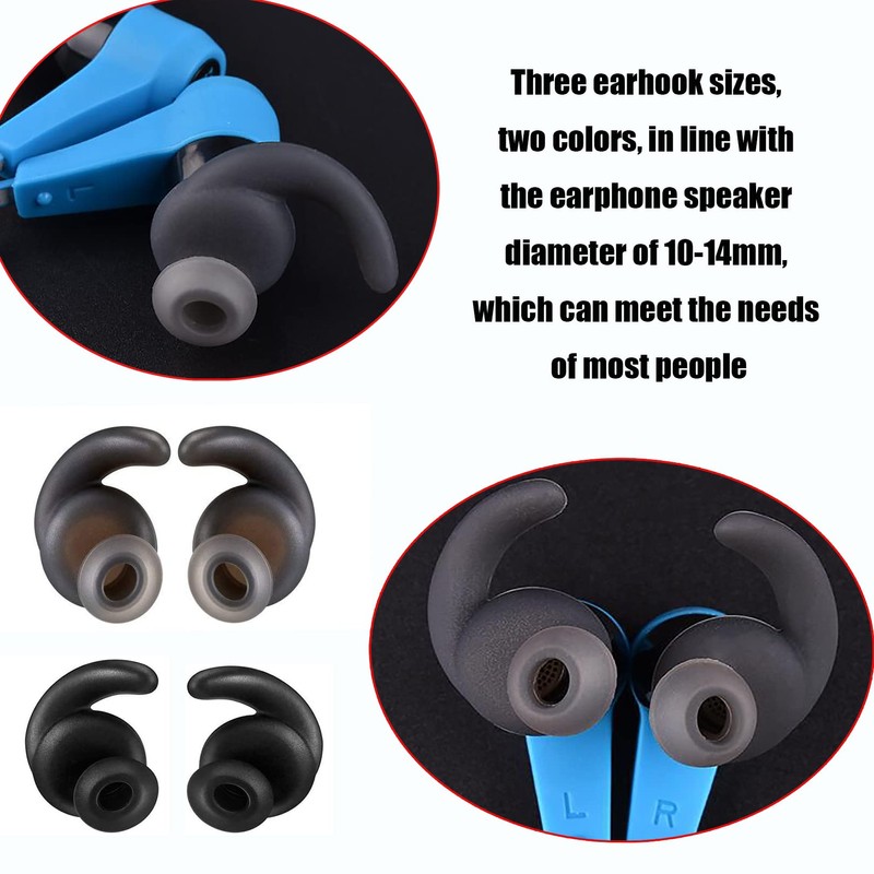 3 Pairs Silicone Hooks Eartip Eartips Earbuds Eargels Compatible with