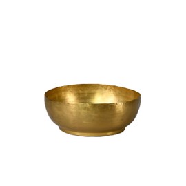 Serene Spaces Living Lightweight Antique Brass Decorative Bowl - Elegant Potpourri Catchall for Diwali Home Décor, Entryway and Dining Table, 2.75" Tall & 7.5" Diameter