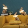 LAZHUG Scarf Rabbit Table Lamp,Resin Crafted Gold Bunny Lamp Featuring