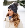 Faera Women's Winter Hat Warm Lined with Faux Fur Bobble