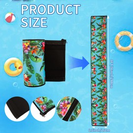 2 Pack Pool Handrail Covers,Summer Palm Tree Leaves Pool Railing Covers with Zipper,Slip Resistant Pool Handle Rail Cover,Pool Handle Sleeve Protector.Sleeve Handle for Swimming Inground (Green, 8ft)
