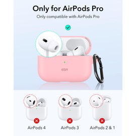 ESR for AirPods Pro 2nd Generation Case (HaloLock), Compatible with Airpods Pro Case 2nd/1st Gen (2023/2022/2019), Compatible with MagSafe, Magnetic Lid Lock, Full Drop Protection,Pink