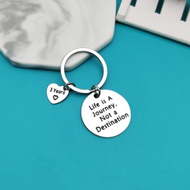 Xiahuyu Sobriety Gifts Keychain Life is A Journey Not A Destination Keychain 3 Year Sobriety Anniversary Addiction Recovery Gift AA Gift NA Gift AA Recovery Sober Gifts for Men Women