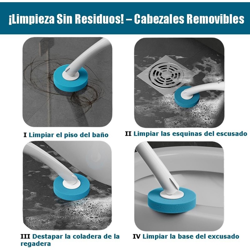 Cepillo Desechable para Inodoro LEIDSANY XI7N-mtsBG con 16 Recambios y