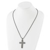 The Black Bow Men's Stainless Steel Antiqued Textured Large Cross