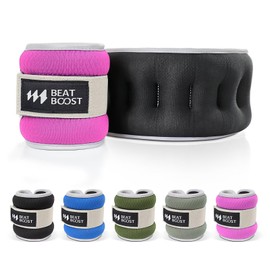 Ankle Wrist Weights for Women Men A Pair of 4 Lbs BeatBoost Arm Leg Weight Set with Adjustable Straps for Walking Pilates Exercise Workout Gym Aerobics Pink