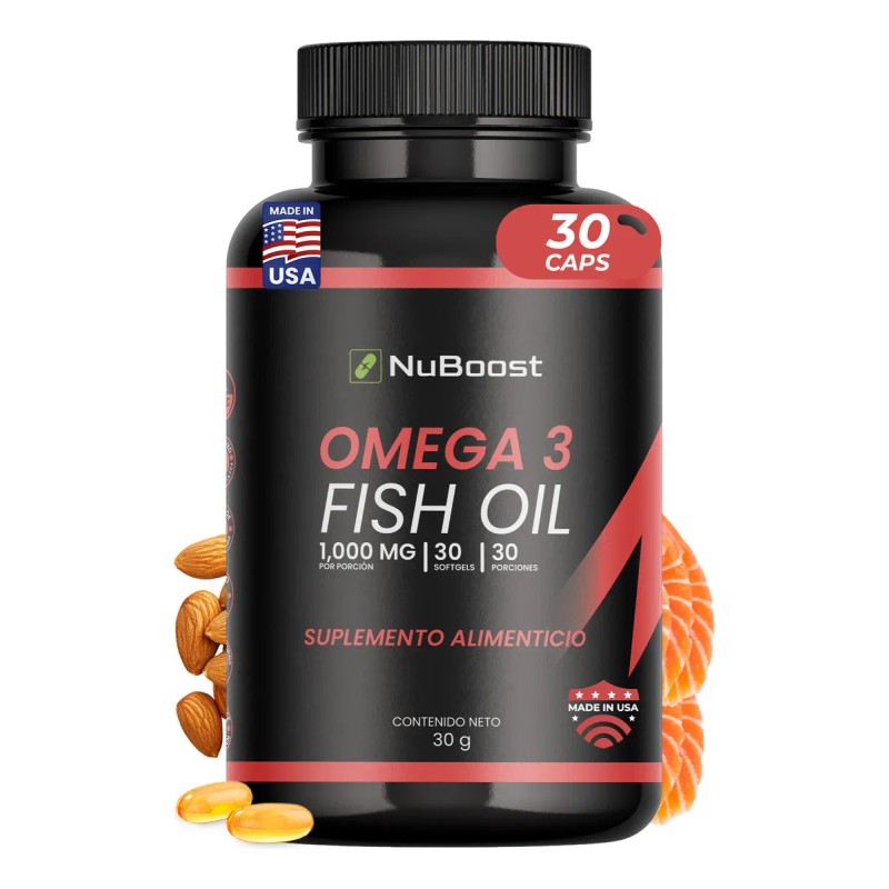Omega 3 1000mg Nuboost 30 Cápsulas Aceite De Salmon Puro